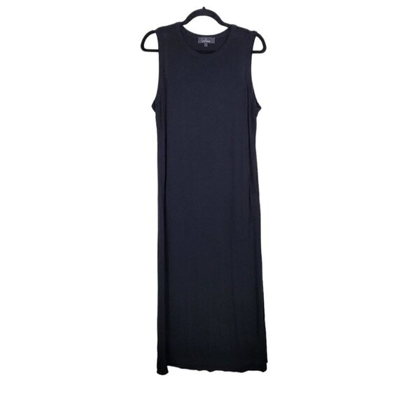 Lulus Size 1X Shield and Sword Black Jersey Maxi Dress Sleeveless Pockets EUC - Picture 1 of 7